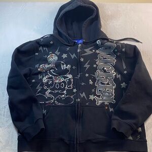 Disney Black Hoodie with Mickey and Star Patterns